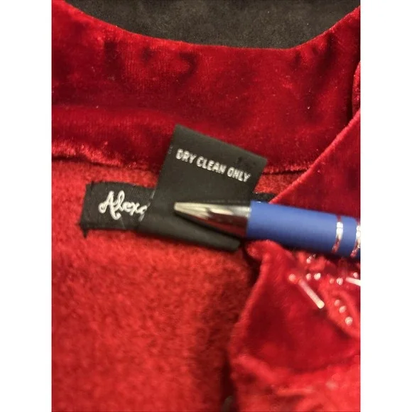 Alexandra Bartlett y2k vtg Red boiled wool cardigan sweater jacket Small Beaded - Picture 3 of 15